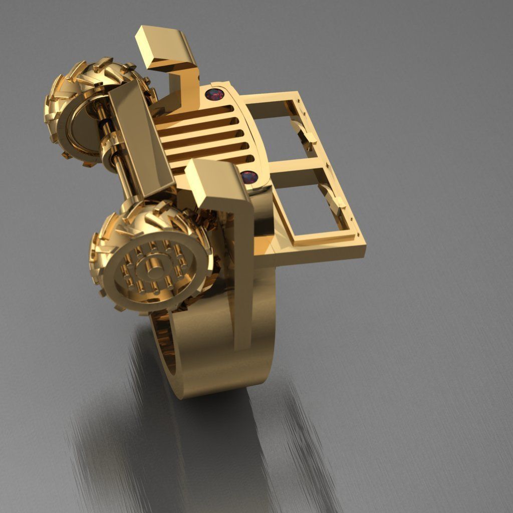 willys car ring  3D print model 3D model_1