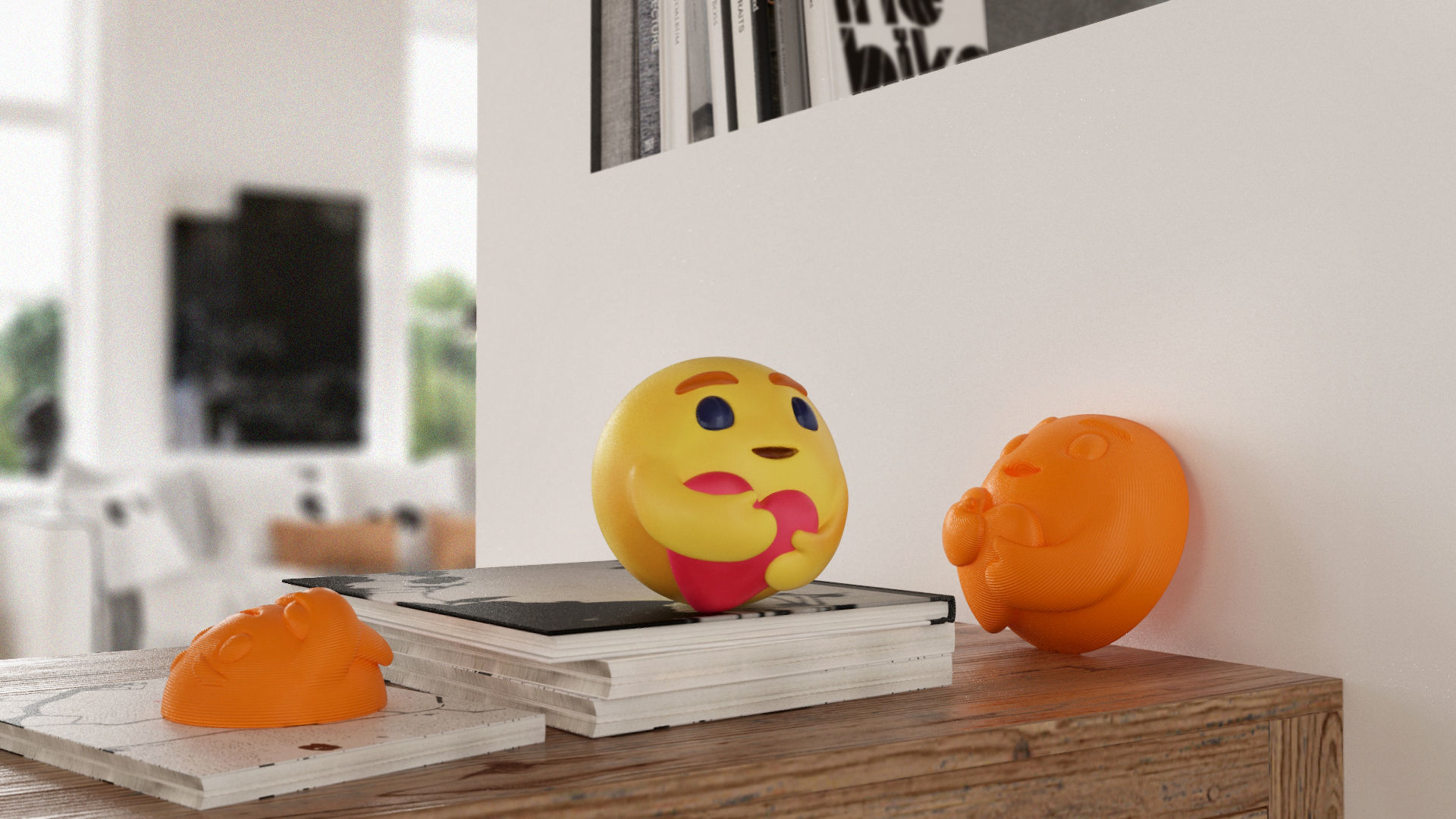 Facebook Care Reaction Emoji 3D print model_2