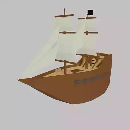 Low-Poly Medieval Ship