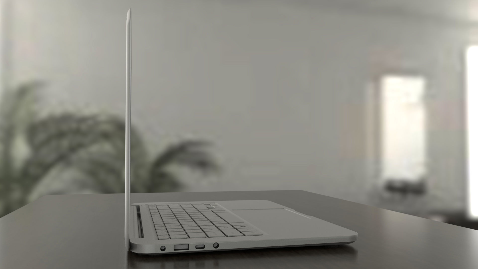  Generic aluminum laptop 3D model_2