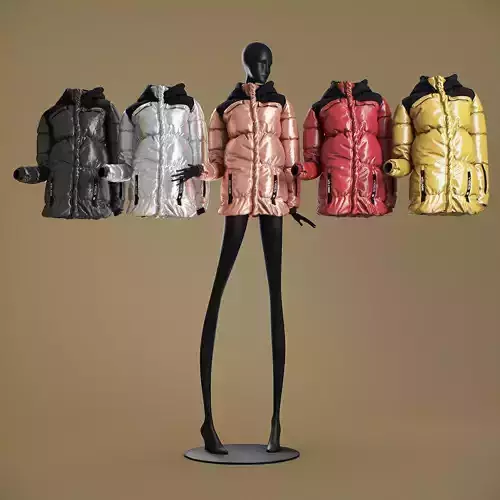 Mannequin6014 coll60 metallic puffer coat 3D model