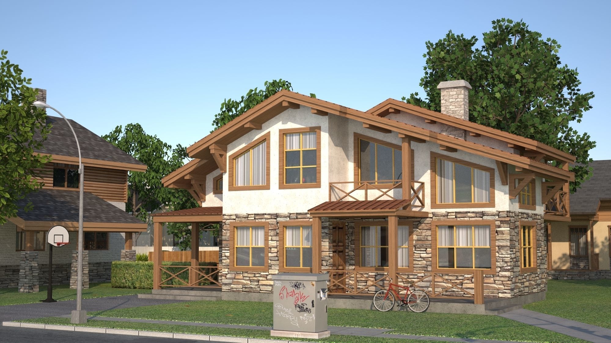 Suburb KC1 Low-poly 3D model_9