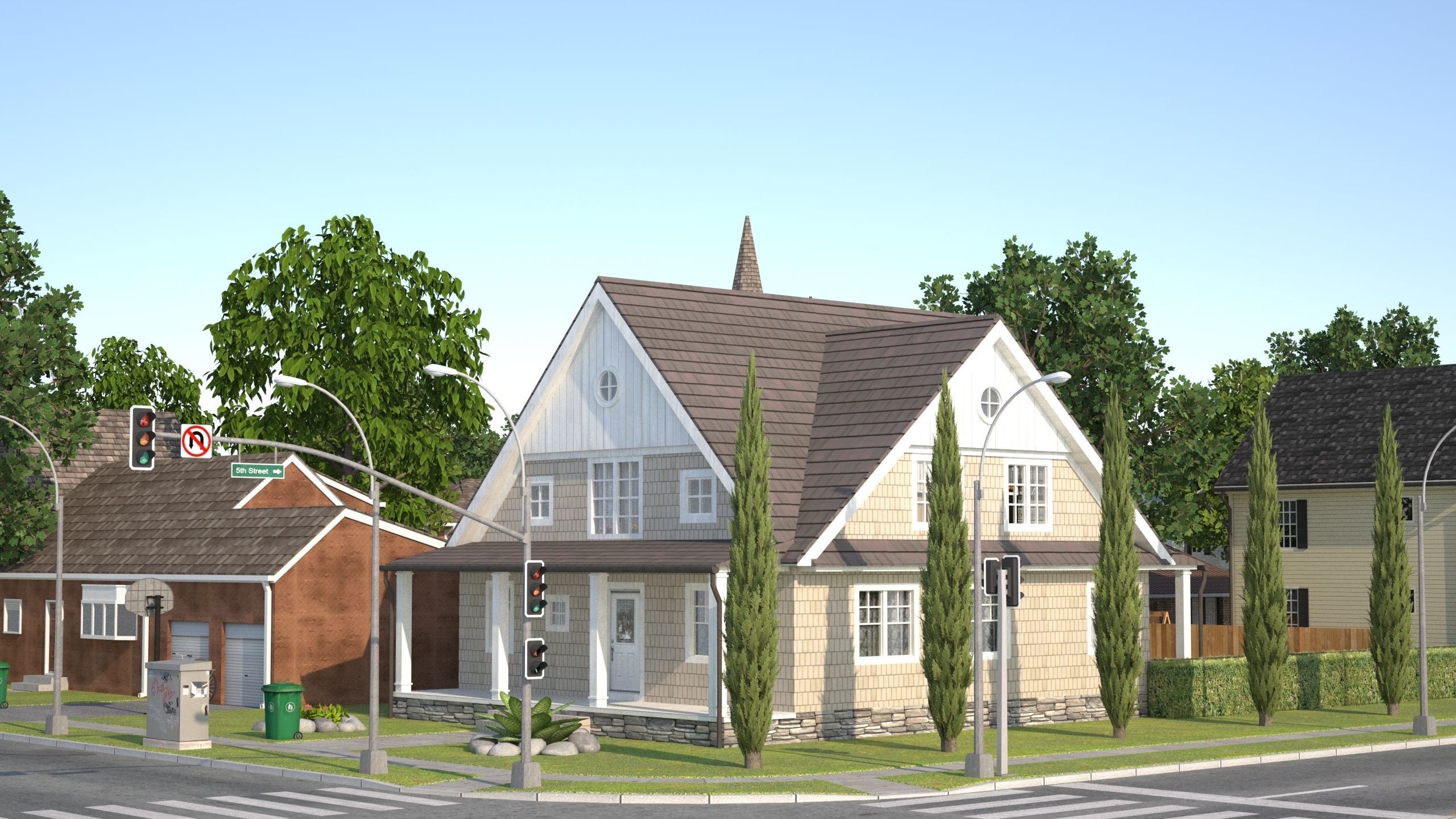 Suburb KC1 Low-poly 3D model_54