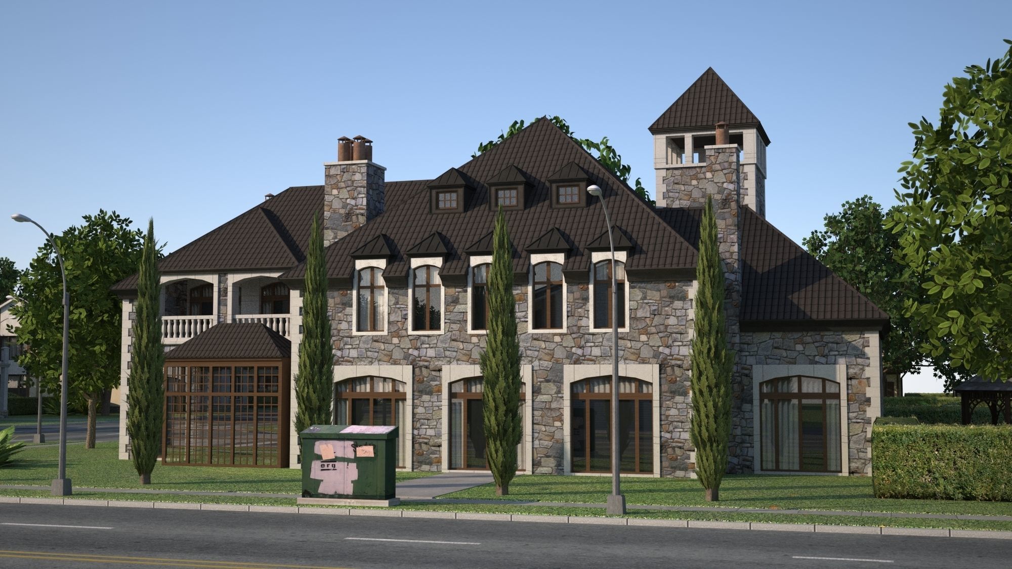 Suburb KC1 Low-poly 3D model_13