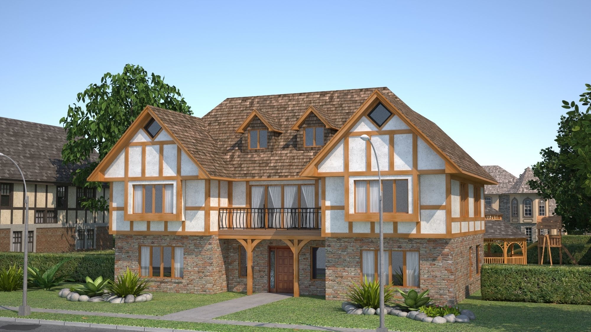 Suburb KC1 Low-poly 3D model_5