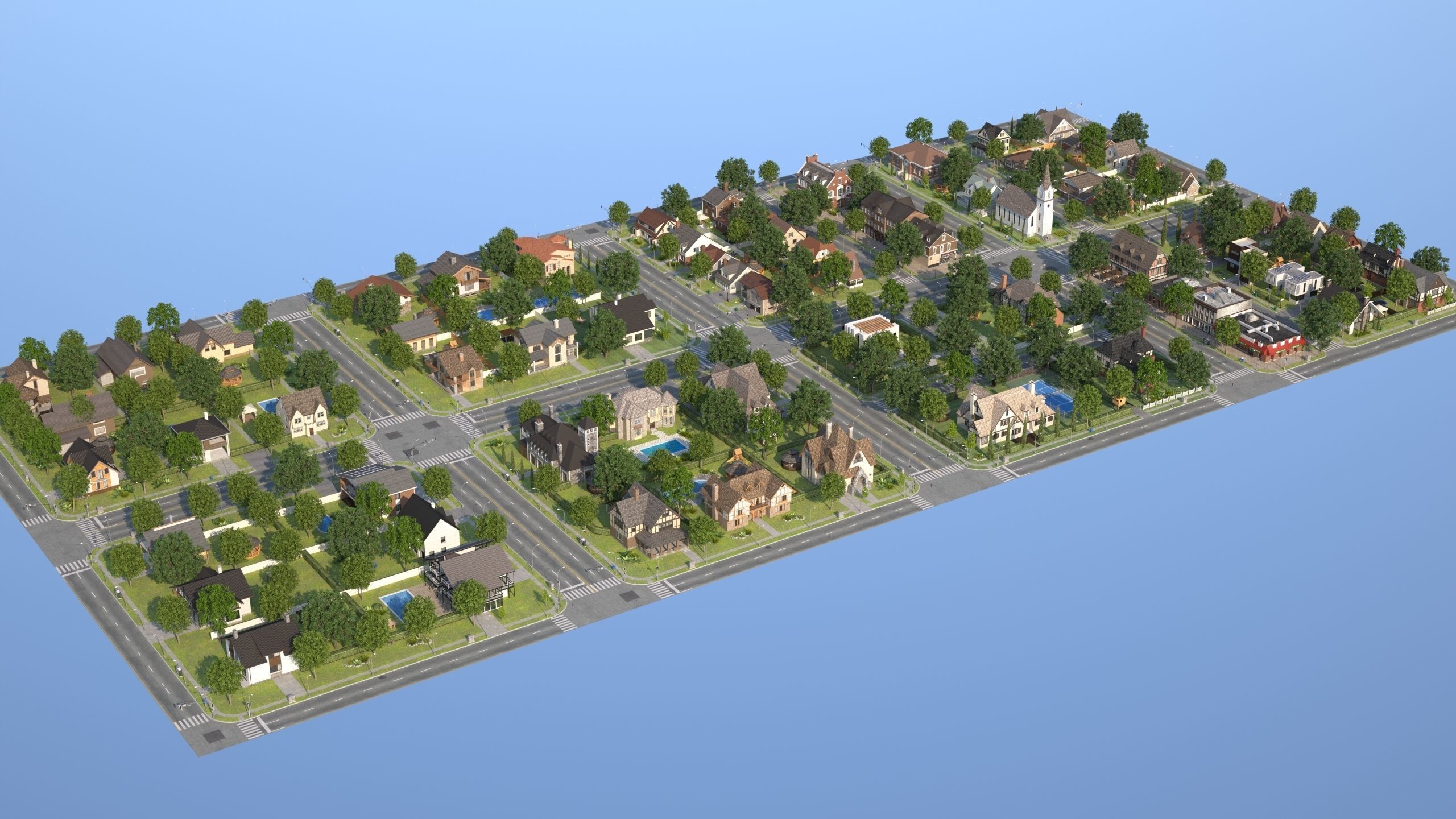 Suburb KC1 Low-poly 3D model_1