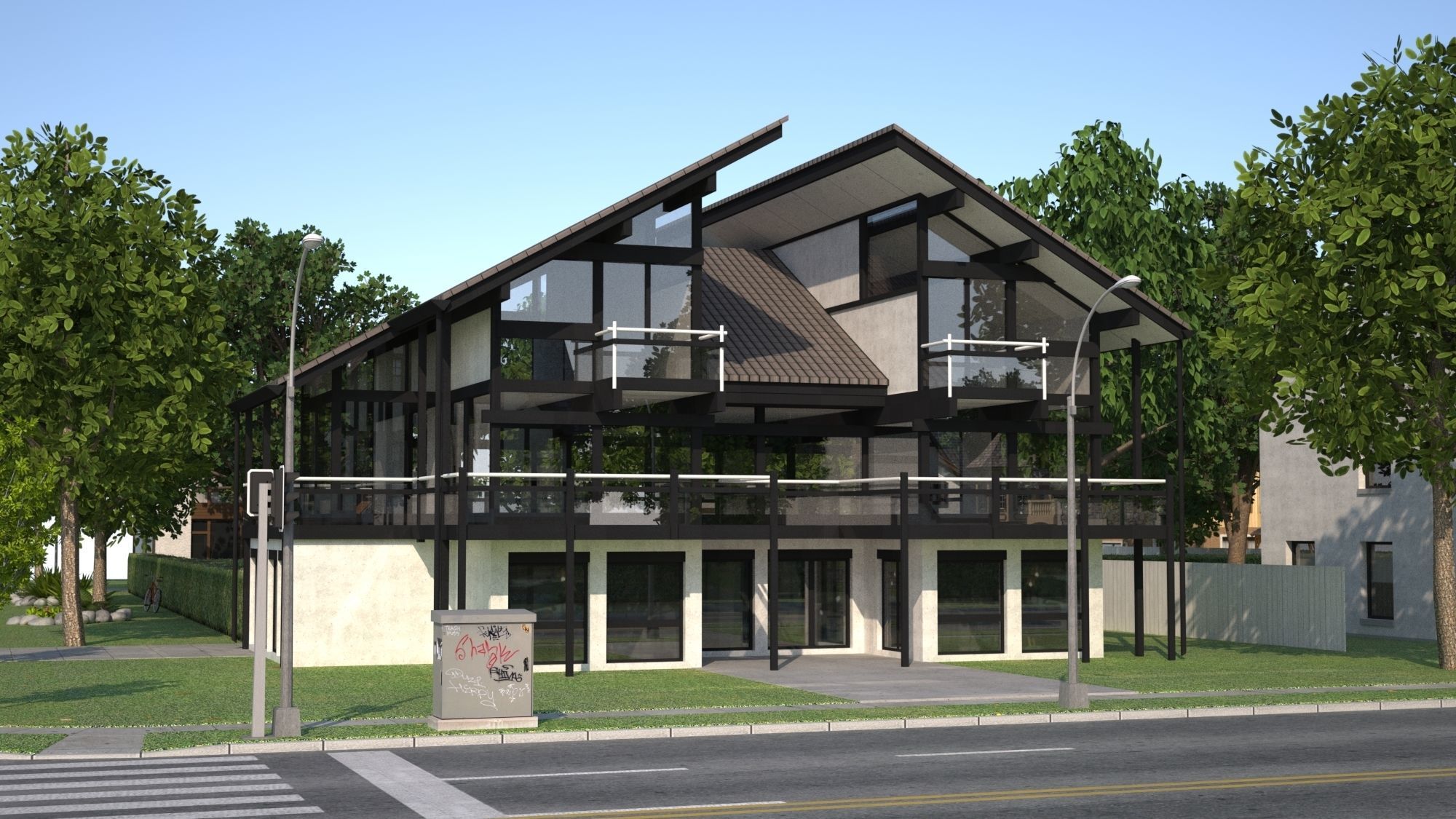 Suburb KC1 Low-poly 3D model_4