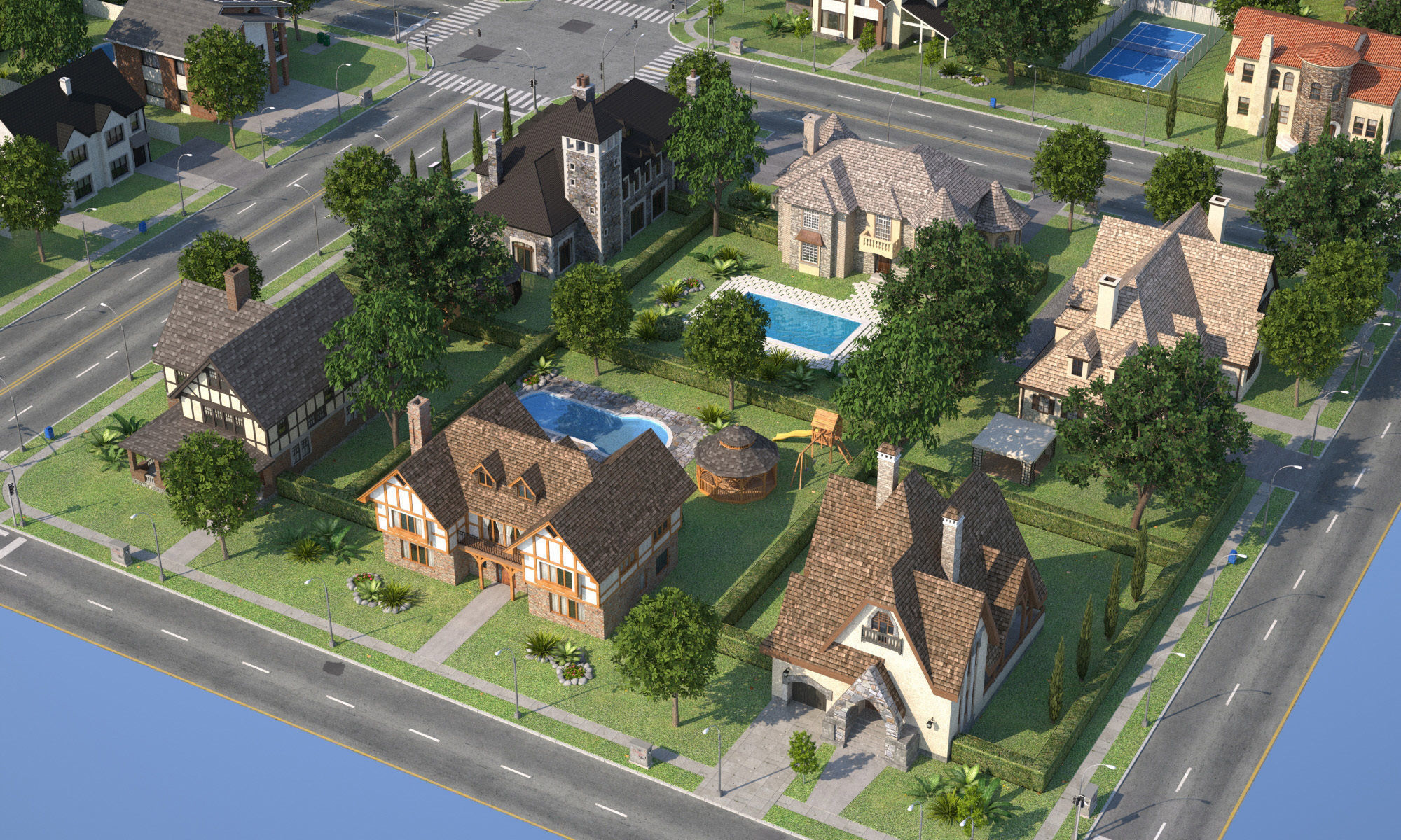 Suburb KC1 Low-poly 3D model_24