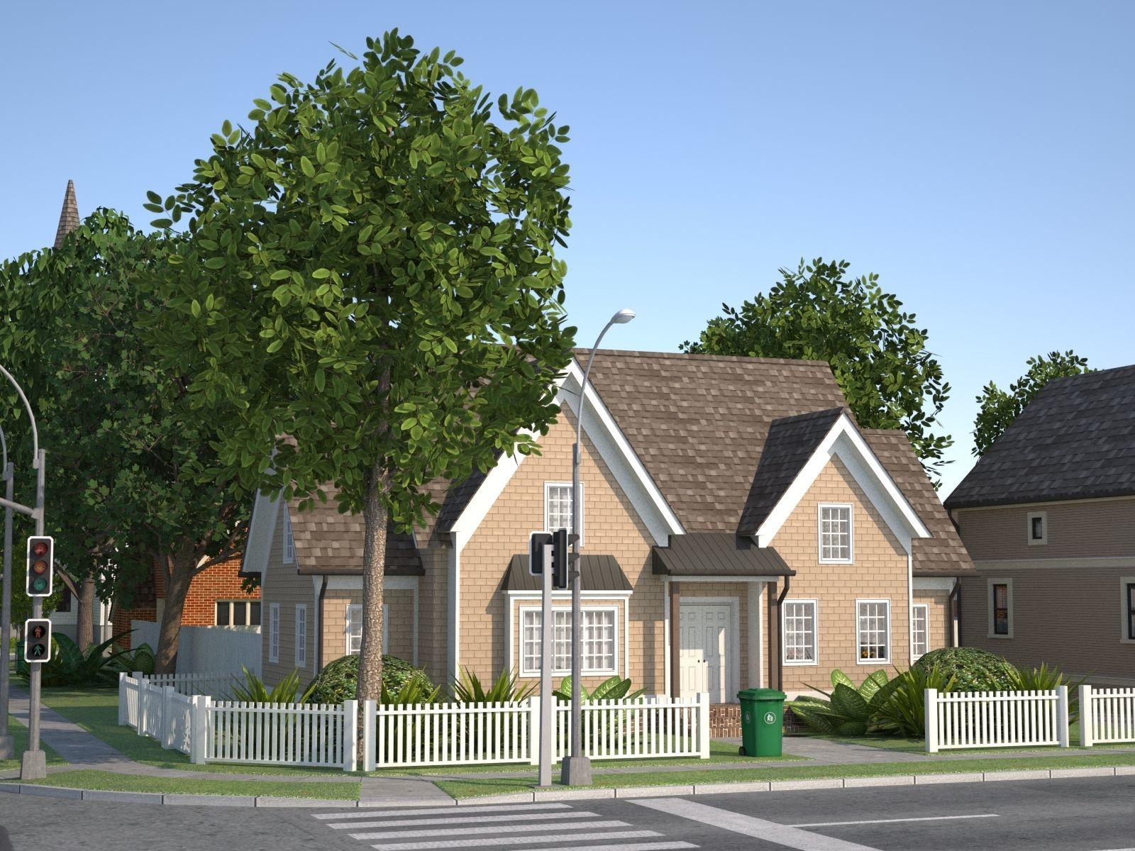 Suburb KC1 Low-poly 3D model_10