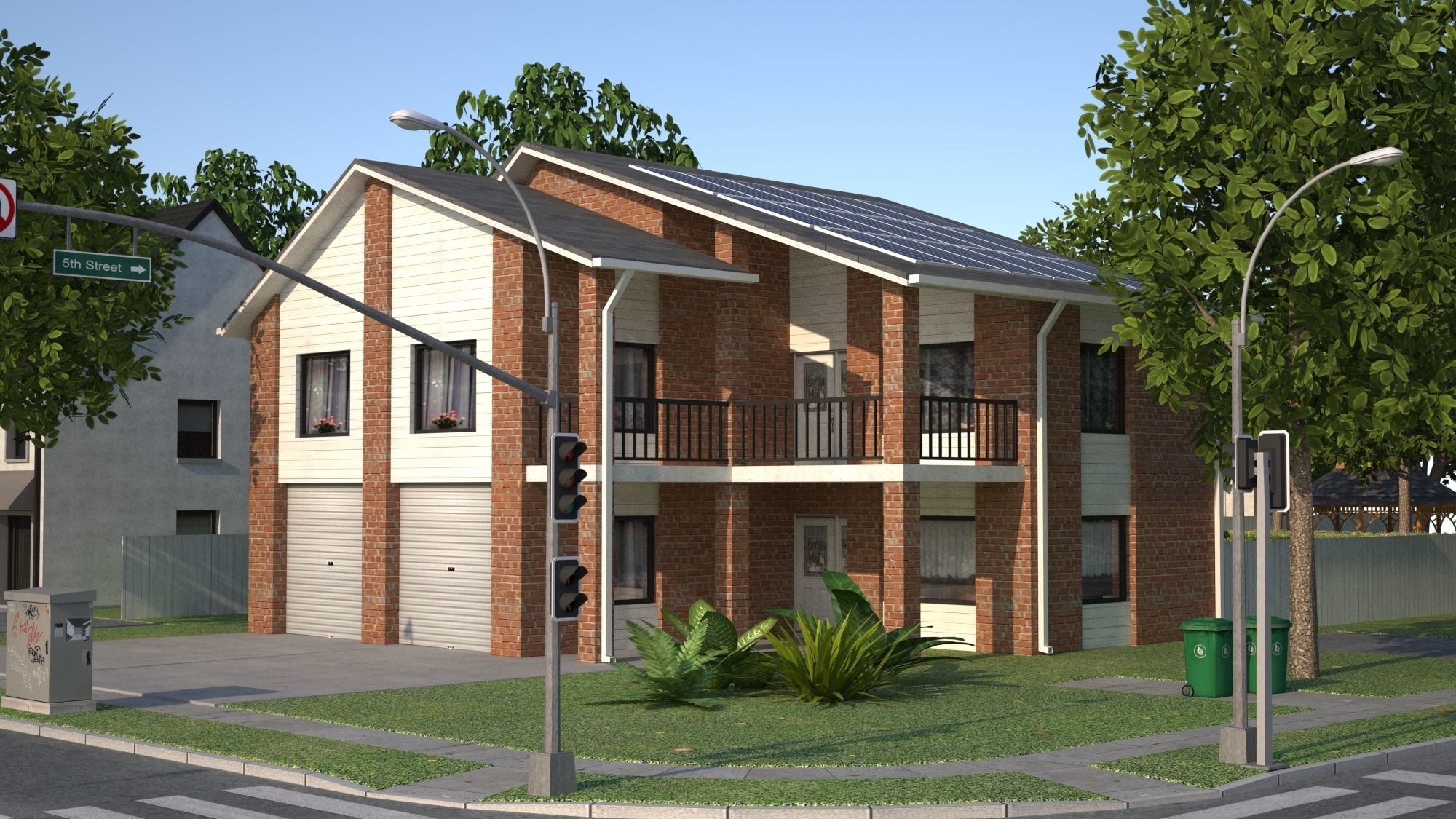 Suburb KC1 Low-poly 3D model_15