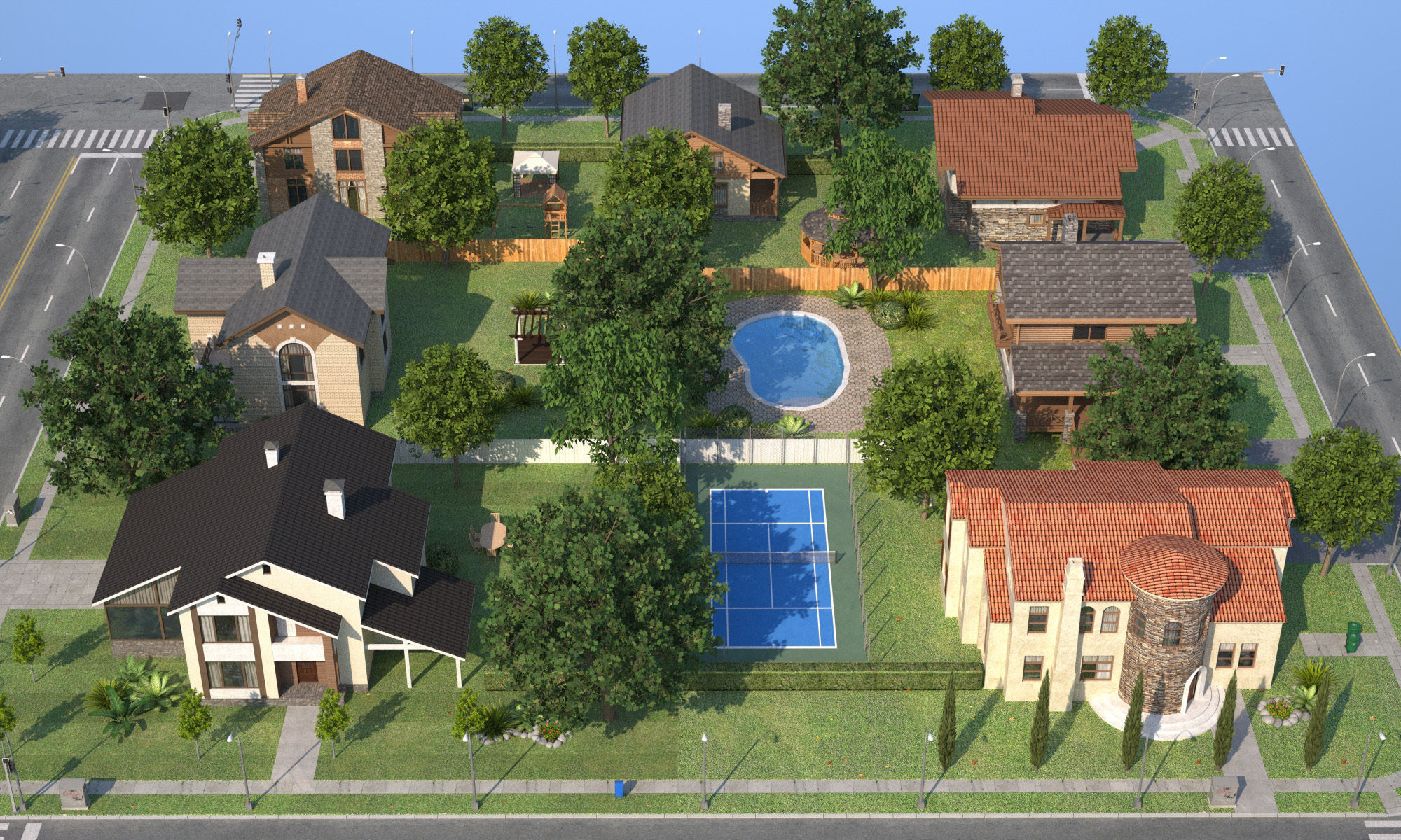 Suburb KC1 Low-poly 3D model_23