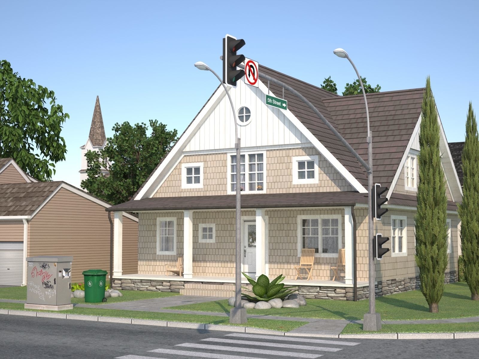 Suburb KC1 Low-poly 3D model_12