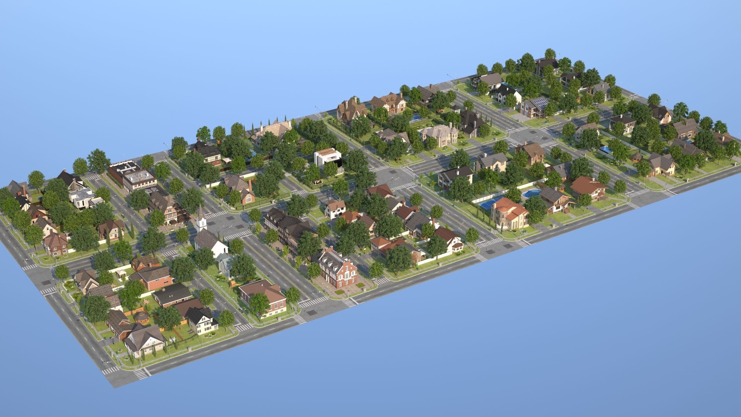 Suburb KC1 Low-poly 3D model_2