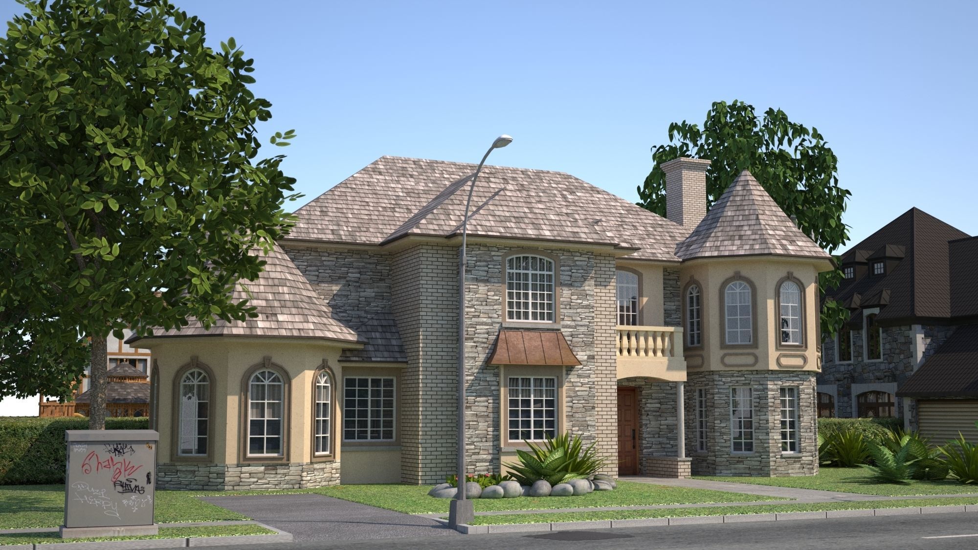 Suburb KC1 Low-poly 3D model_8