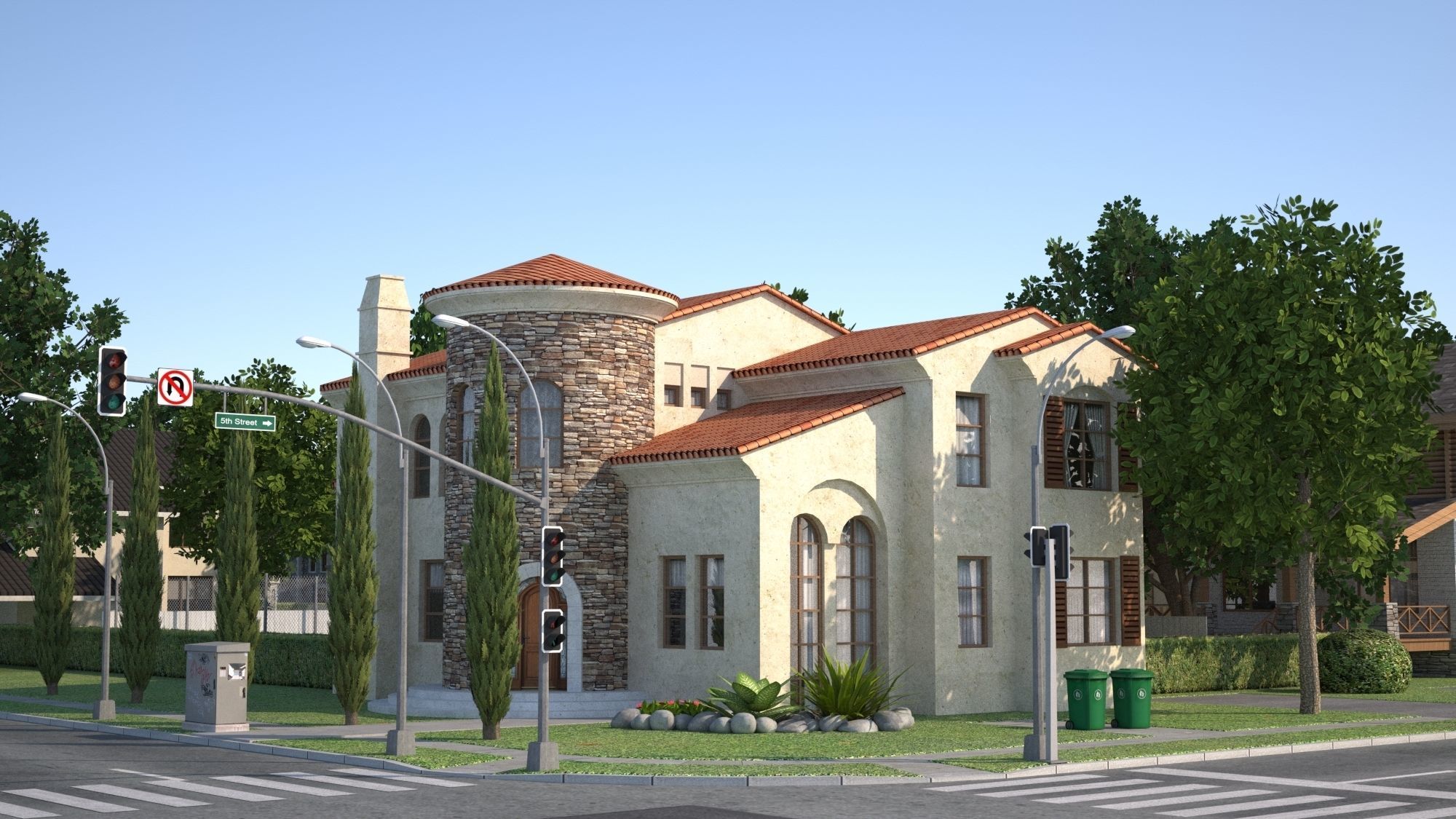 Suburb KC1 Low-poly 3D model_7