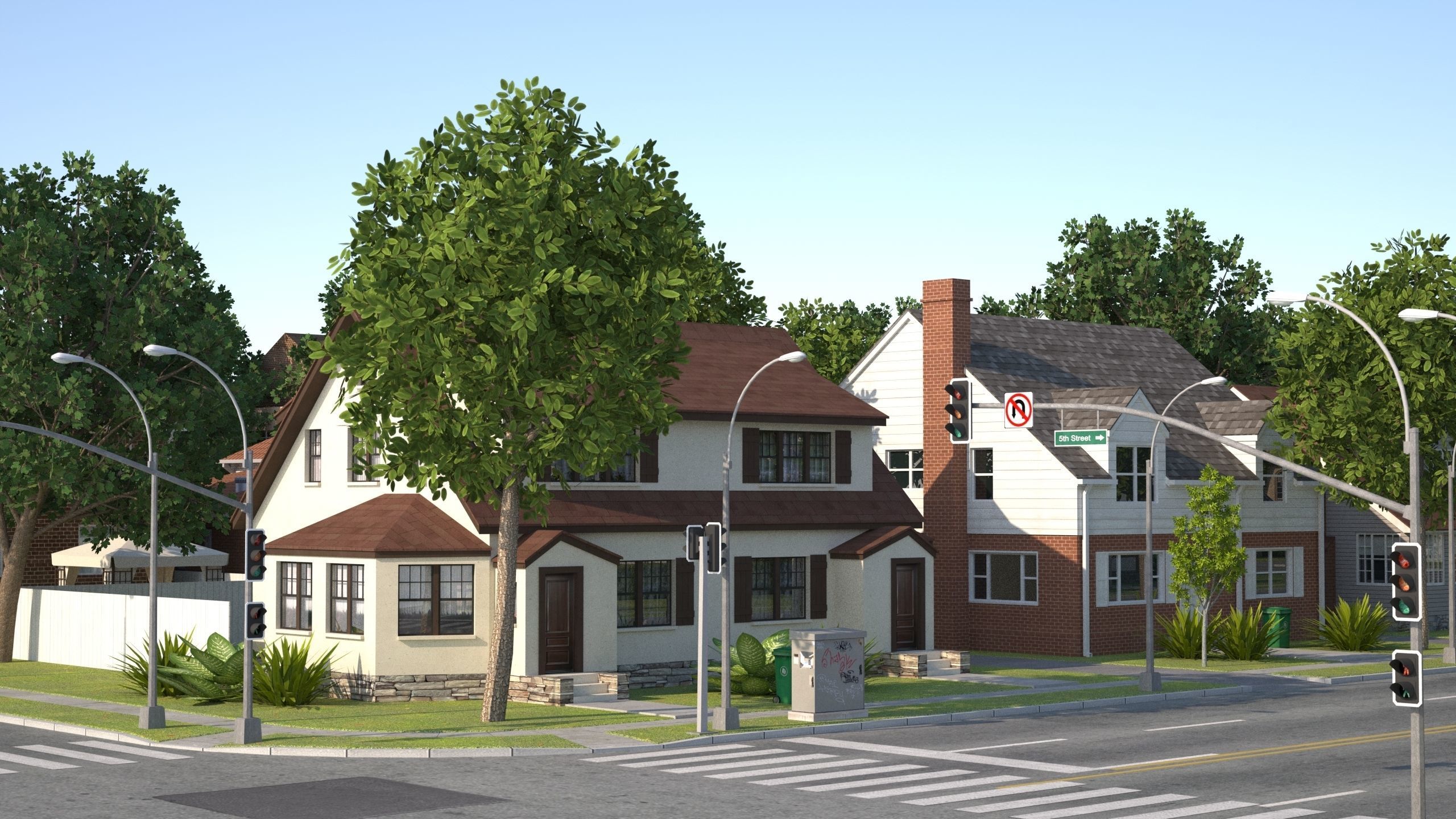 Suburb KC1 Low-poly 3D model_53