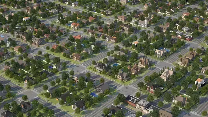 Suburb KC1 Low-poly 3D model