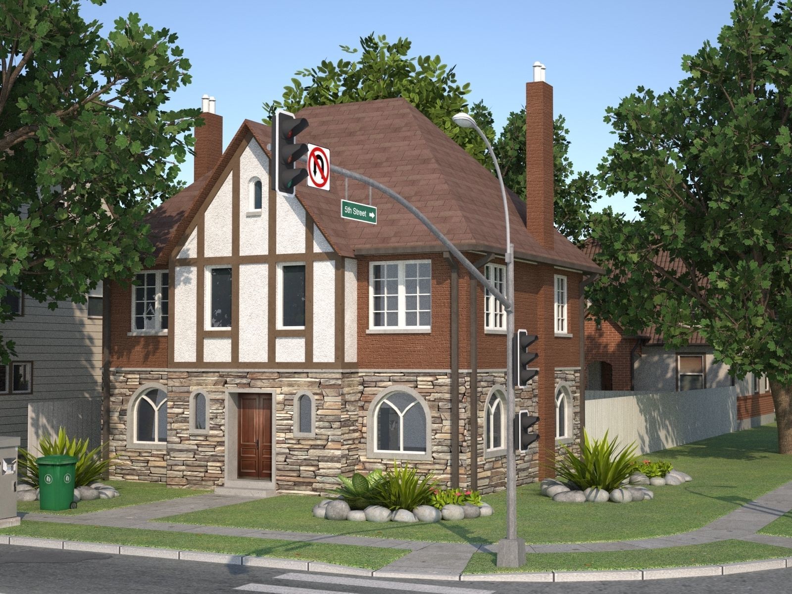 Suburb KC1 Low-poly 3D model_14