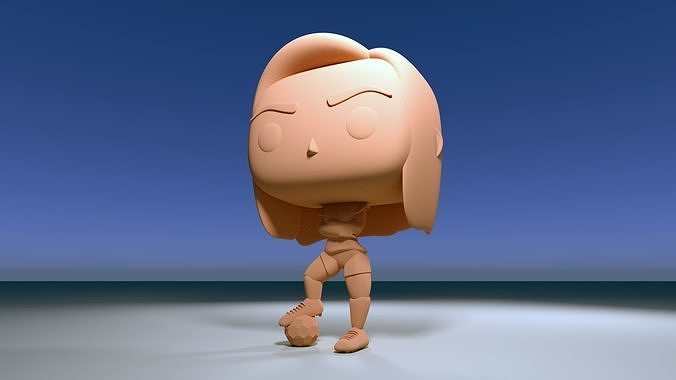 Custom Pop Soccer Football Girl DIY Figure 3D Print Model 3D print model