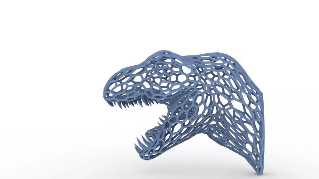 Dinosaur wall mount tyrannosaurus rex voronoi  3D print model_0