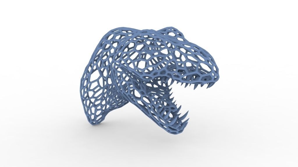 Dinosaur wall mount tyrannosaurus rex voronoi  3D print model_1