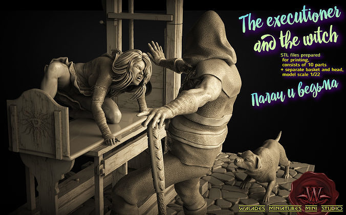 The executioner and the witch 3D print model