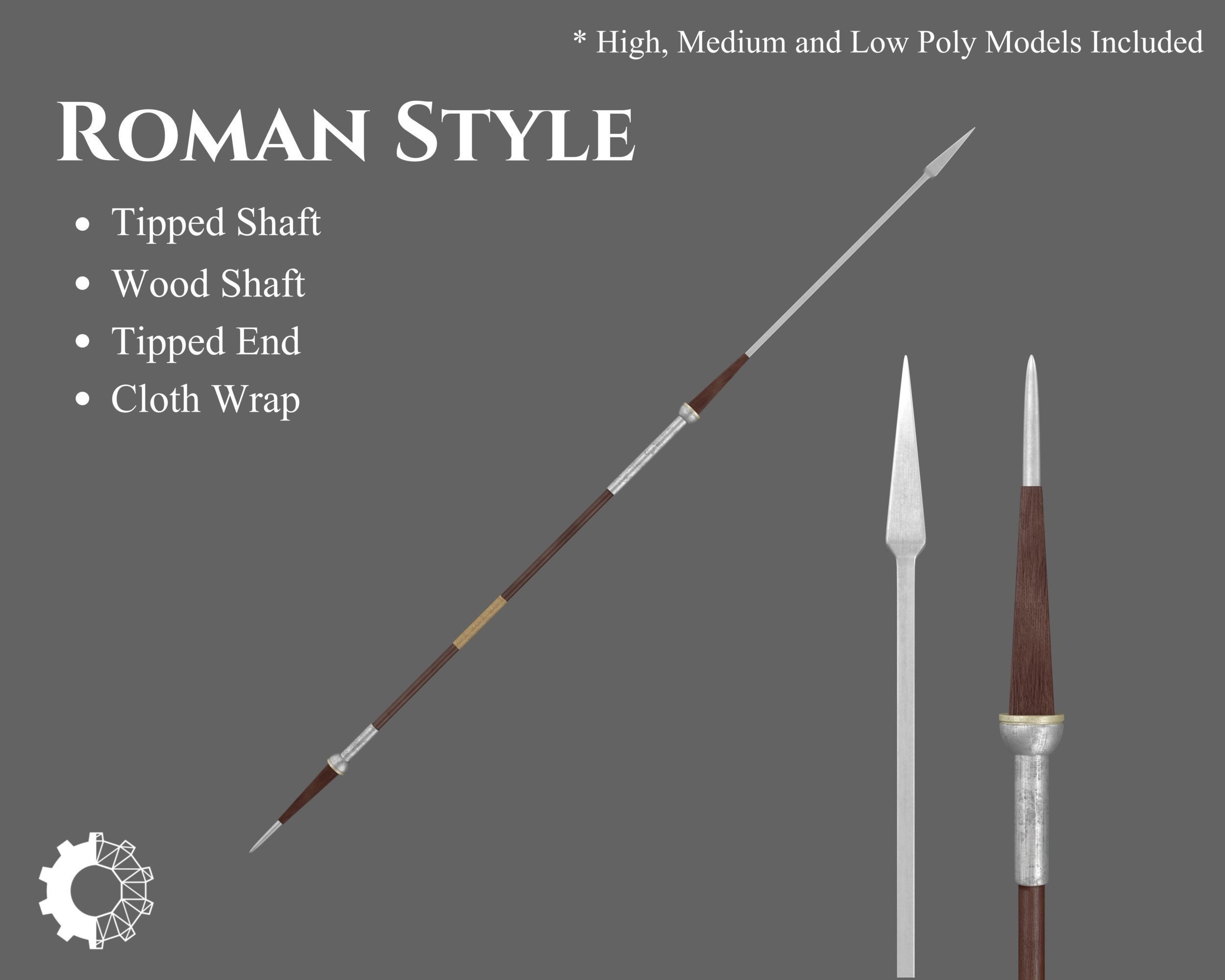 Ancient Roman Pilum Low-poly 3D model_1