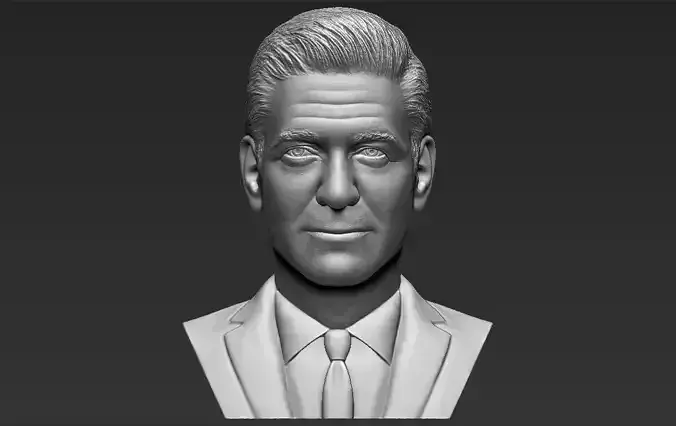 George Clooney bust 3D printing ready stl obj formats 3D print model