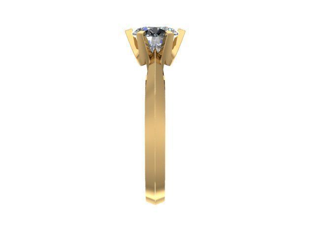 7 mm Diamond Solitaire Ring 3D print model_4