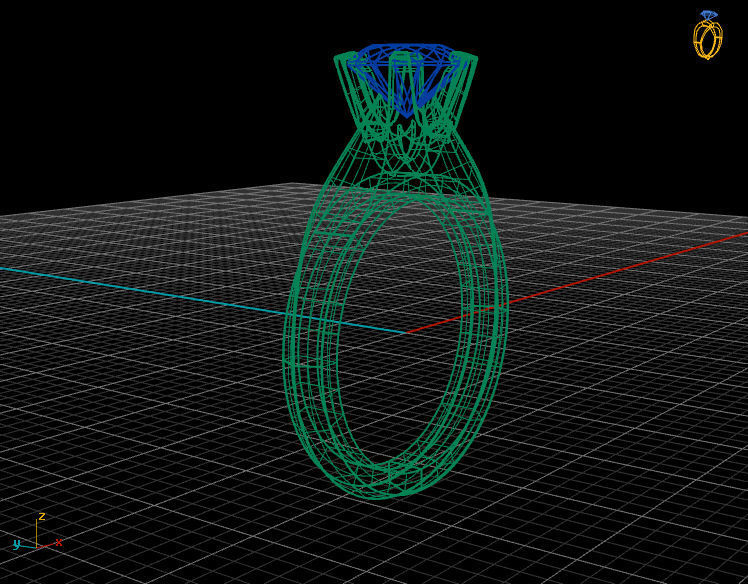 7 mm Diamond Solitaire Ring 3D print model_6