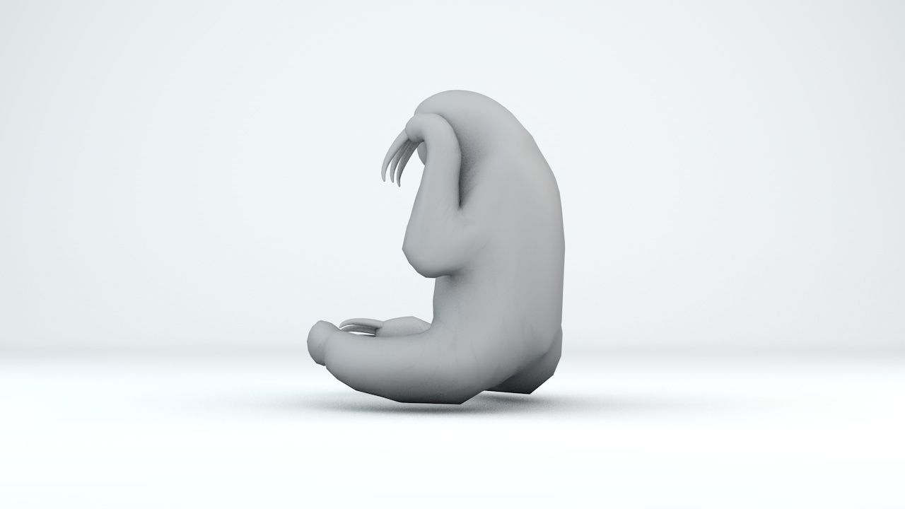 sloth monkey in pose 3D print model_2