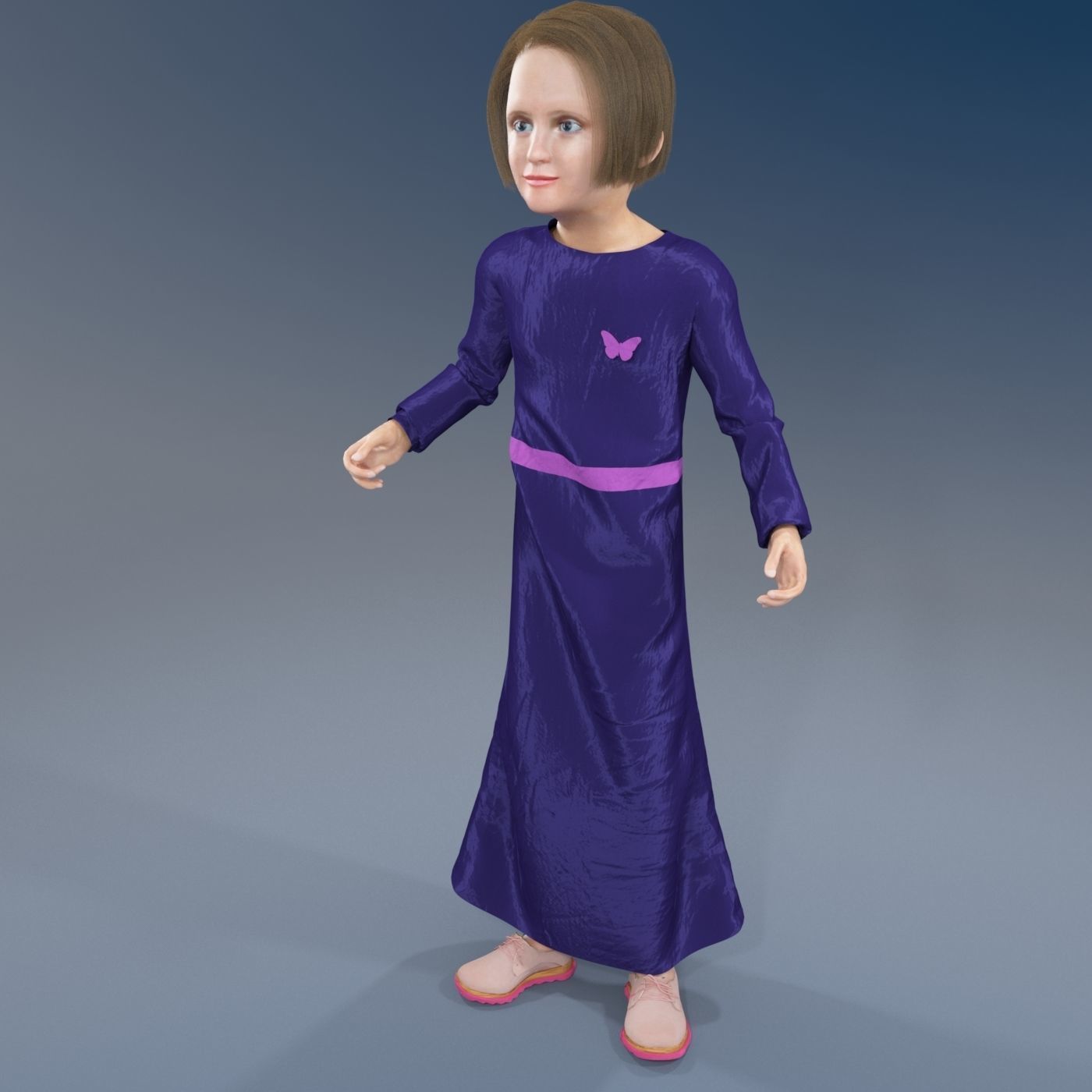 4 x Arabic girls real cloth simulation loop animation 3D Model Collection_15