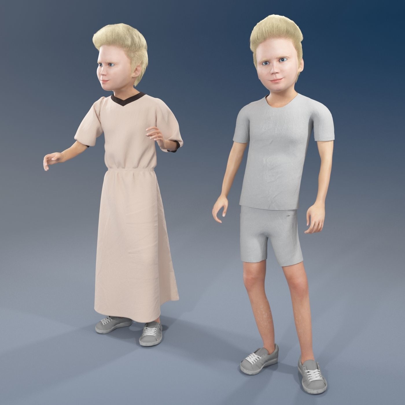 4 x Arabic girls real cloth simulation loop animation 3D Model Collection_19