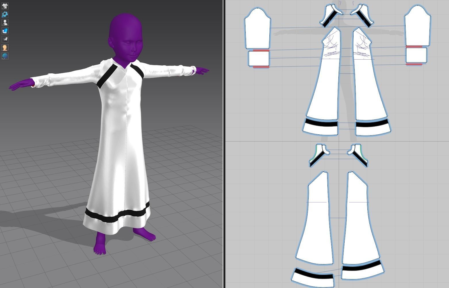 4 x Arabic girls real cloth simulation loop animation 3D Model Collection_26