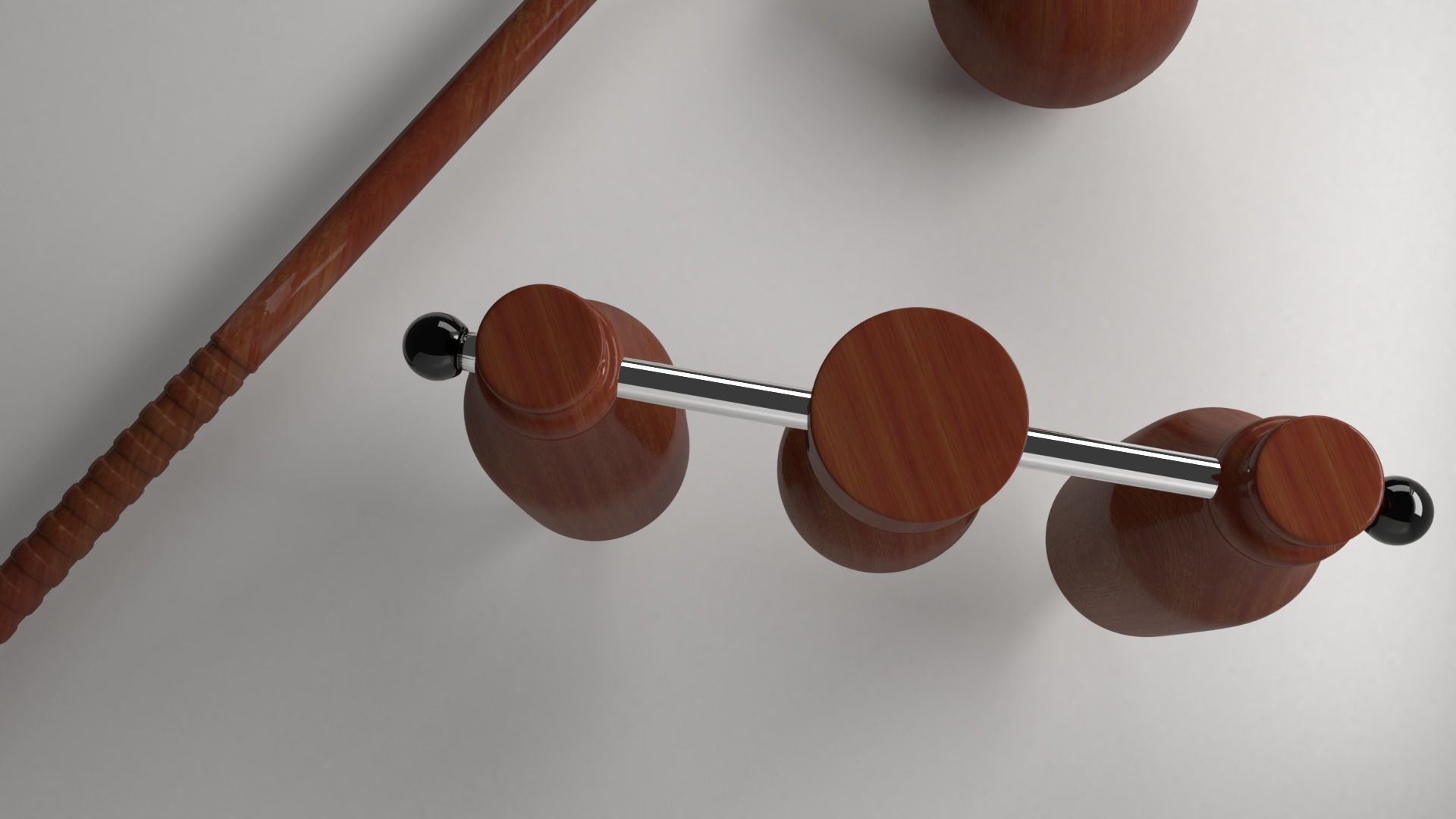 Woodball Equipment Ball Mallet and Gate 3D model CGTrader