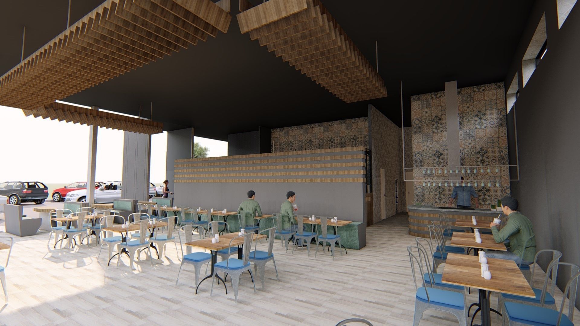 Restaurant und Cafe Design 3D model_6