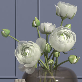 Camellia Vase Event Picture Frame easel candle Decorative Set 3D model_1