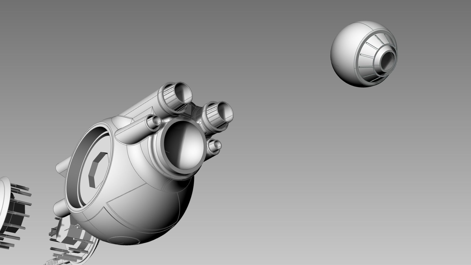 Modification of the Oblivion drone 166-4 Low-poly 3D model_8