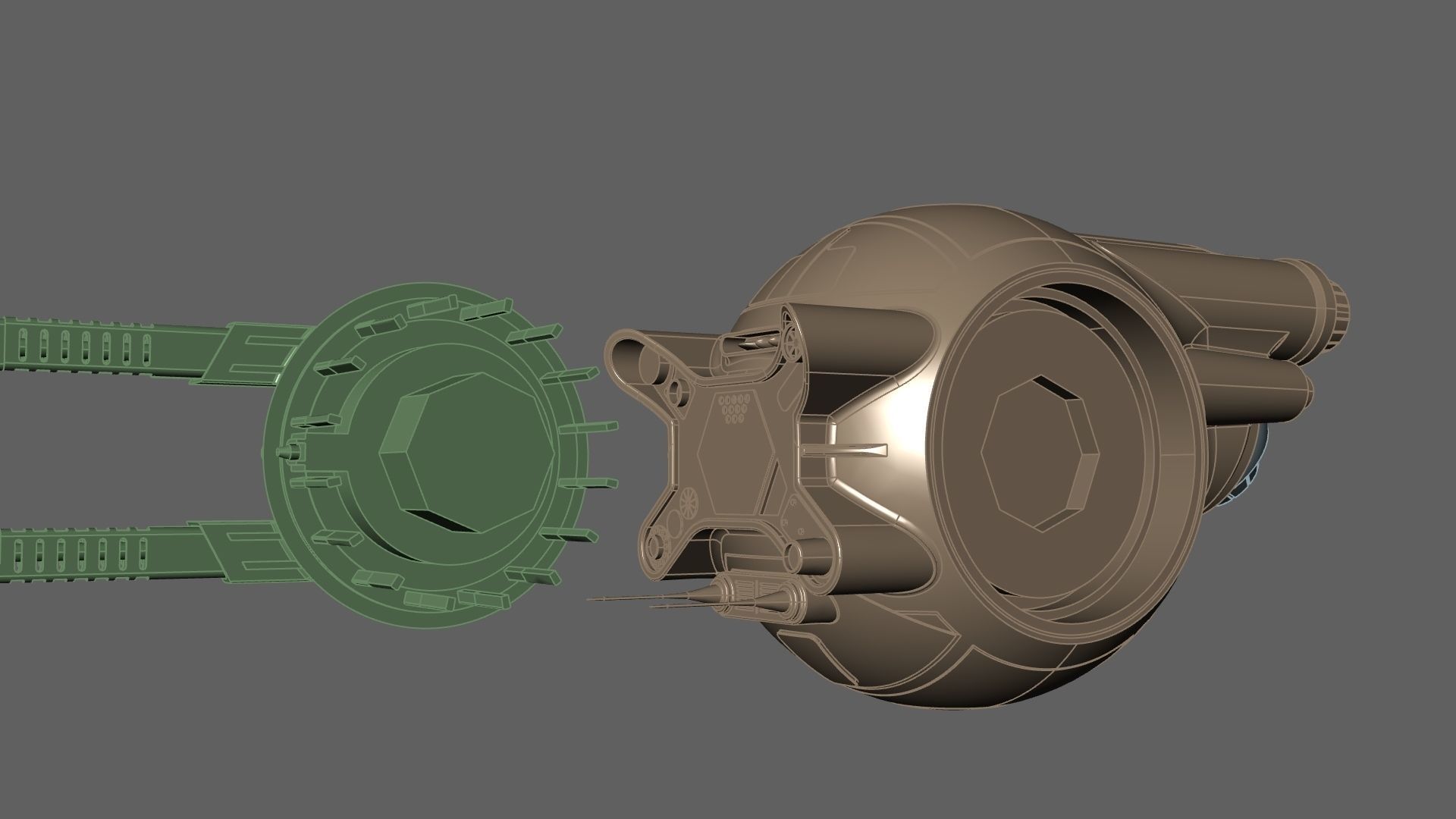 Modification of the Oblivion drone 166-4 Low-poly 3D model_9