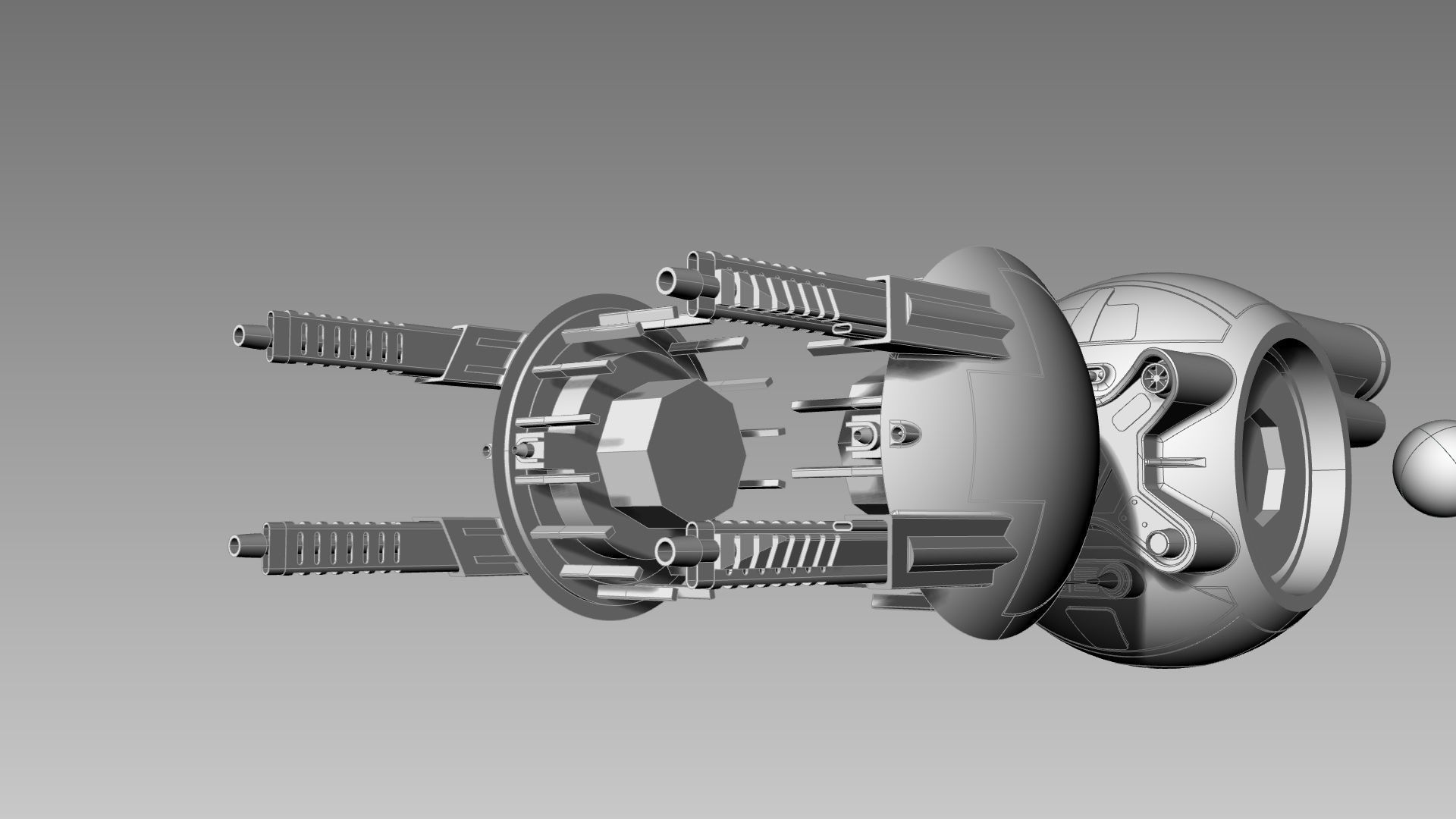 Modification of the Oblivion drone 166-4 Low-poly 3D model_7