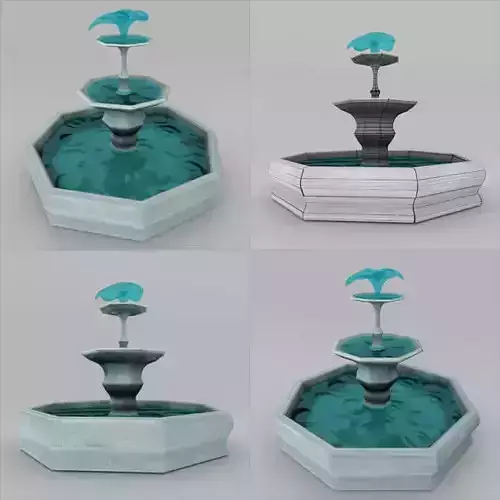 Fountain with bird on top