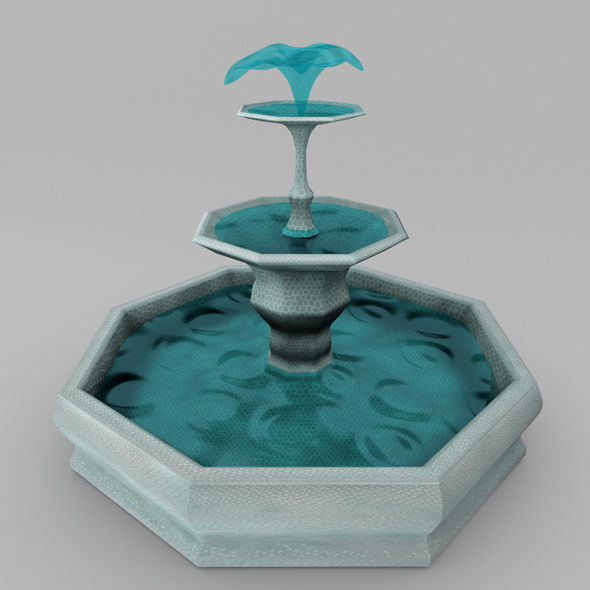 Fountain with bird on top Free 3D model_3