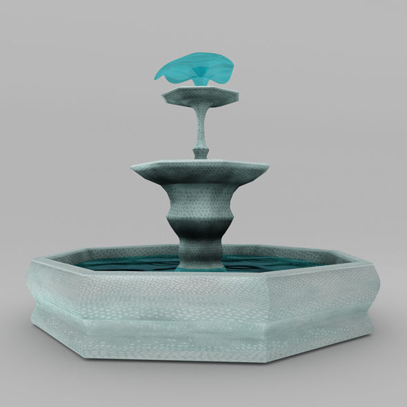 Fountain with bird on top Free 3D model_2