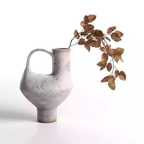 Pitcher with Dried Leaves 3D model