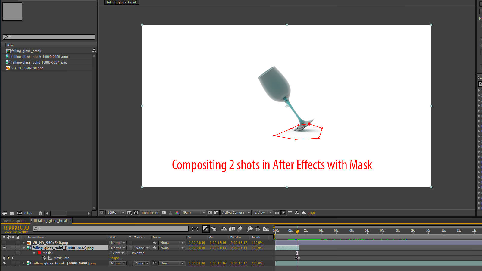 Falling Glass Animation 3D model_3