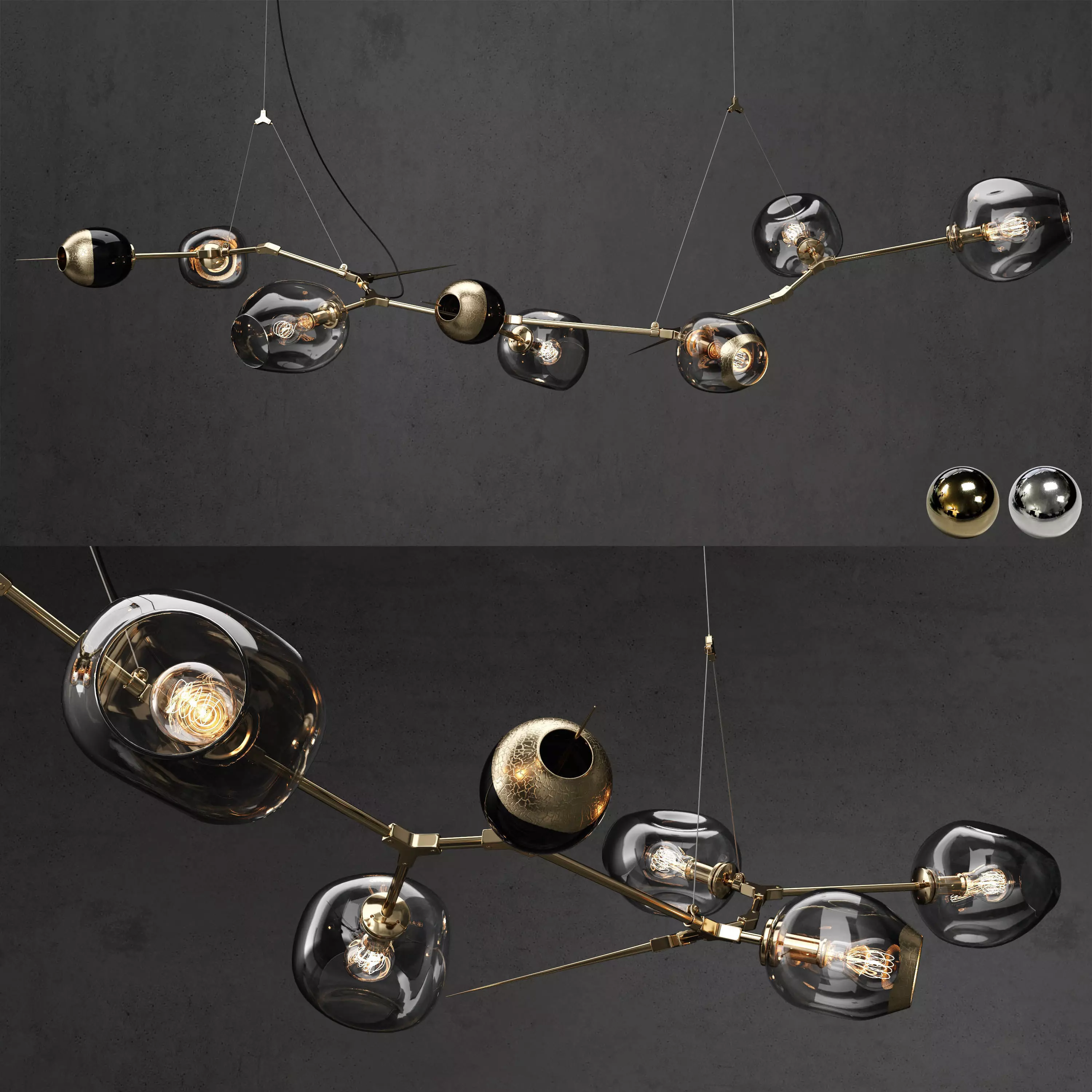 Branching burst 6 lamps 3D model