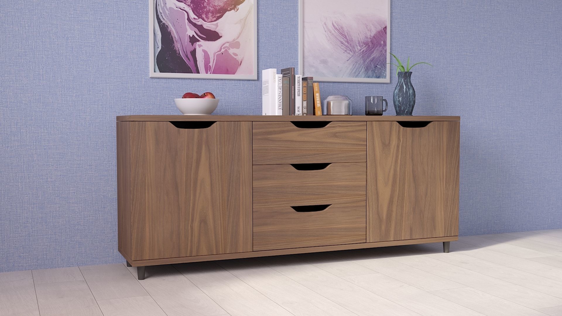 Sideboard set with decor 3D model_2