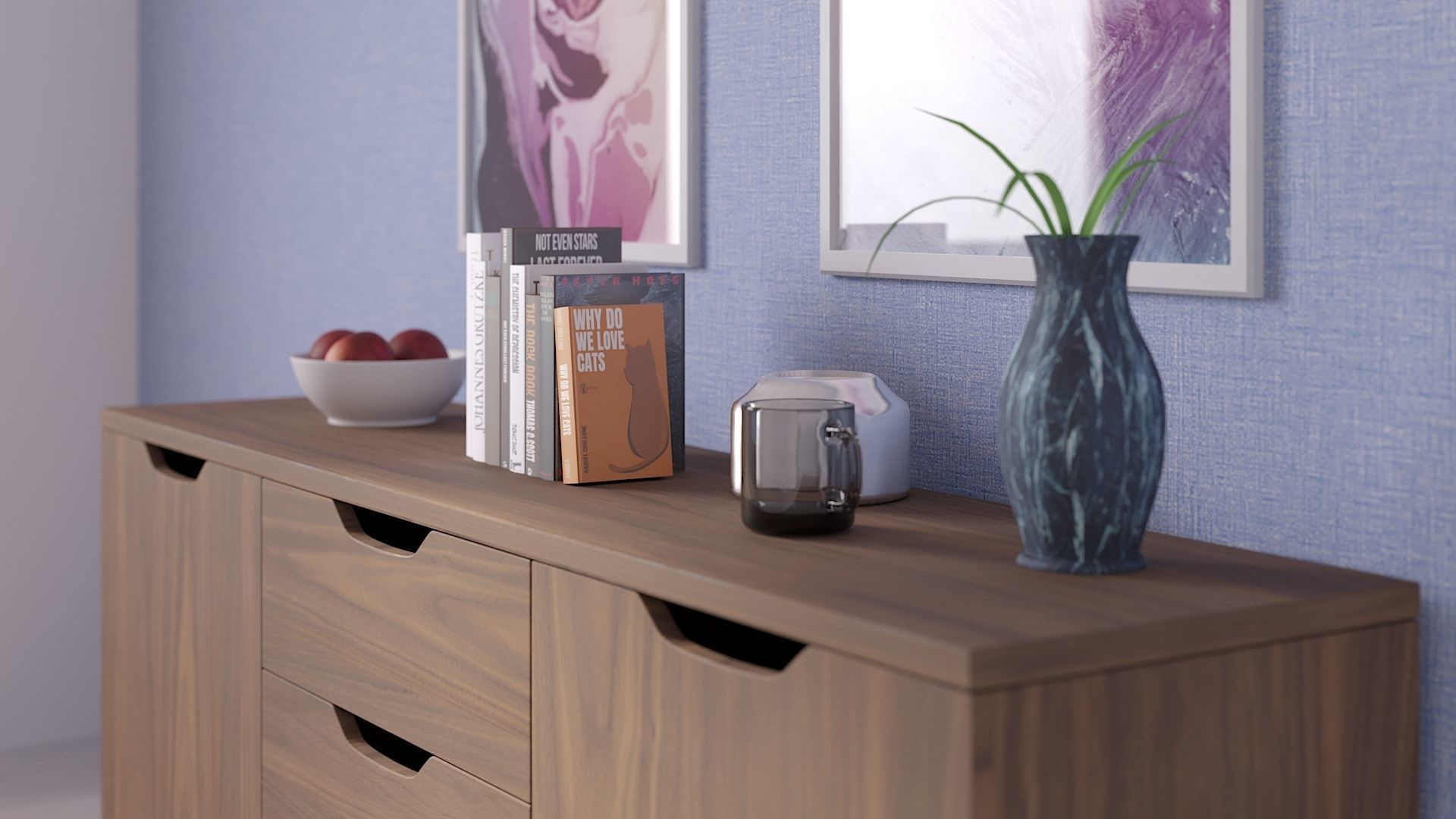 Sideboard set with decor 3D model_3