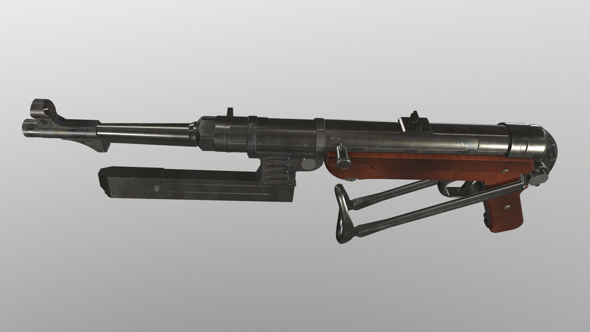 Assault rifle mp 40 3D model_5