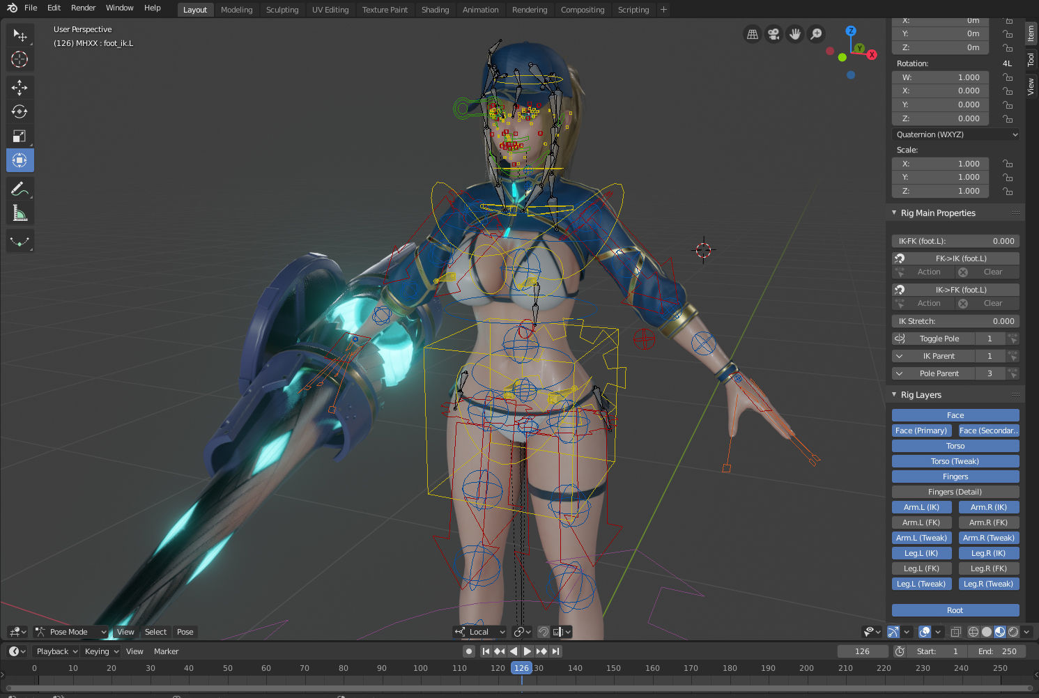 Mysterious Heroine XX - Game Ready Low-poly 3D model_5